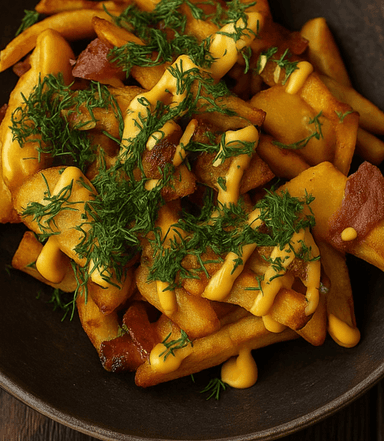 Картопля по-селянські з сирним соусом 190грам