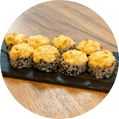 Запечений з креветкою в кунжуті